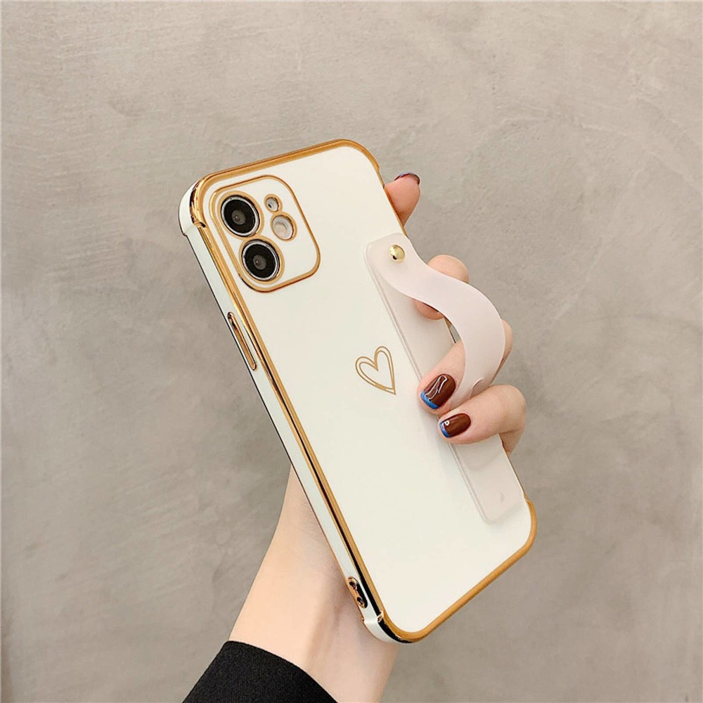 Electroplated Heart Strap iPhone Case